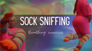 Sock sniffing breathing exercise