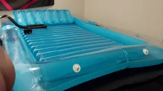 Cumming on my PVC bed while I fuck myself