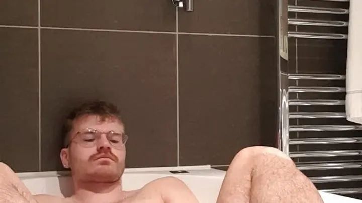 FTM enjoying his pussy and squirting in the bath