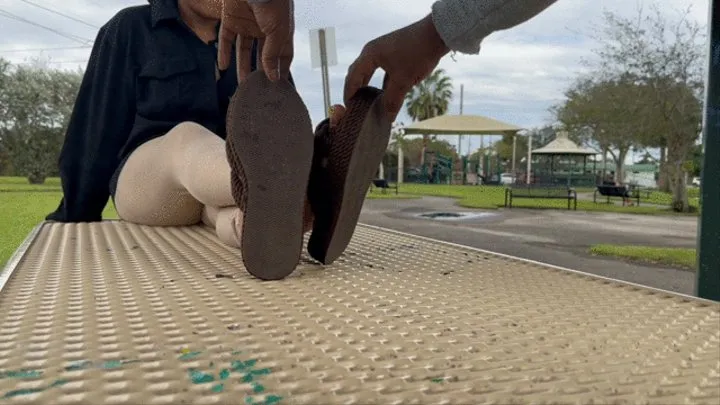 Public Park Foot Worship