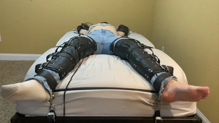 Wife Lyndsay stretched & hogtied by a friend!