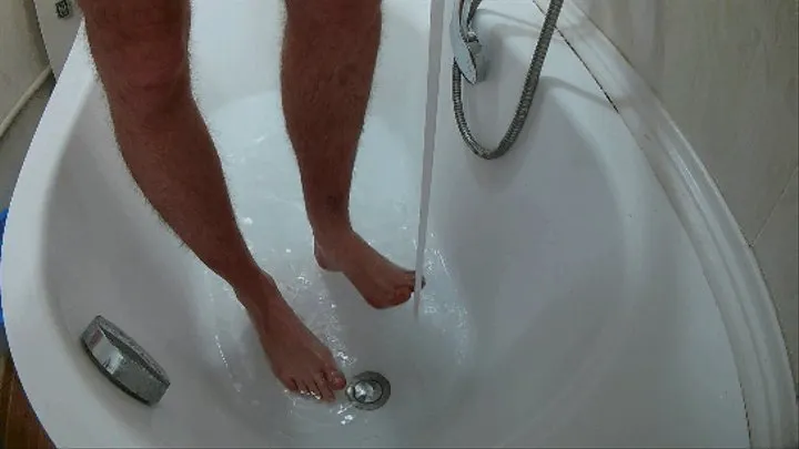 Hairy male legs underwater q