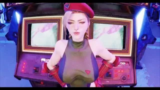 Street Fighter Cammy gets rough black dicking at the arcade