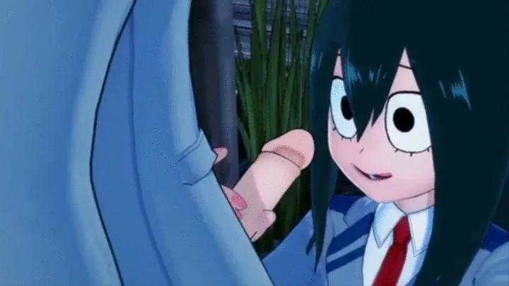 Tsuyu Asui rides Dekus dick before getting creampied Fucks her against the wall