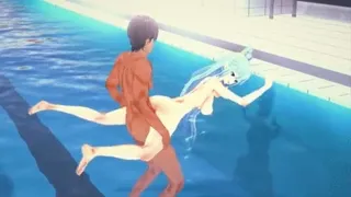 Konosuba - Goddes Aqua titjob with a cumshot and sex - Japanese Hentai