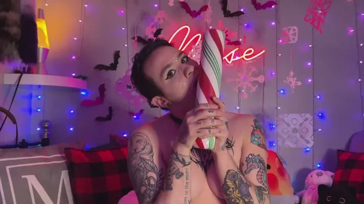 Sensual Candy Cane Licking