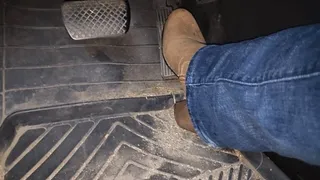 Driving in heeled booties and jeans