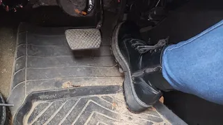 Revving a Friend's Terrain in Chunky Black Boots