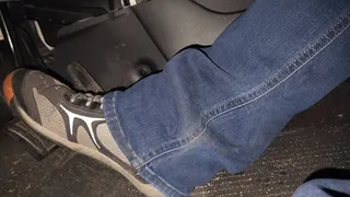Driving in barefoot Merrell sneakers