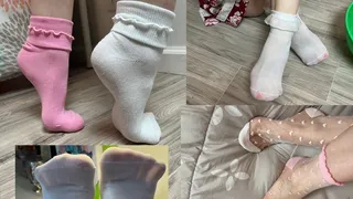 90 Photos Wet and Dry Socks Compilation (Including Wet Sock Video Clip)