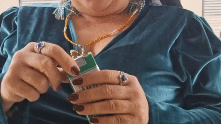 Goddess enjoying Her More Menthol 120 cigarette