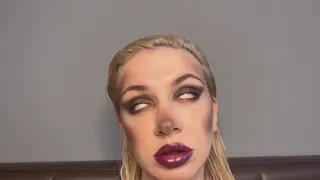 Sexy zombie is rolling her eyes and countdown