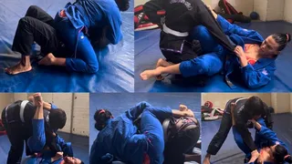 Competitive Jiu Jitsu Gi Female Fighting Match