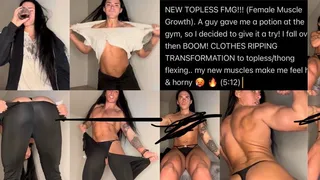 Topless Female Muscle Growth • Clothes Ripping Destruction • Potion Drinking • Flexing - Aggressive - FBB Bodybuilder Fetish - Transformation Growing - Giant Amazon Goddess