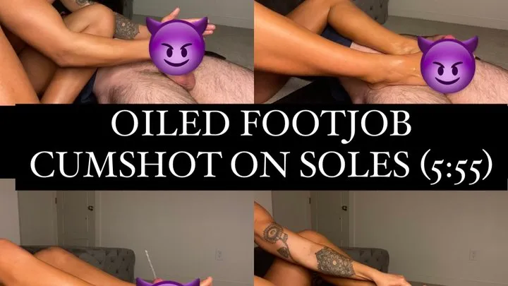 Oiled Footjob with Cumshot on Soles