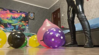 Popping balloons in boots