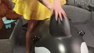 sit ride and pop inflatable whale