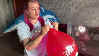 Loonergirl blowing 11 red balloons