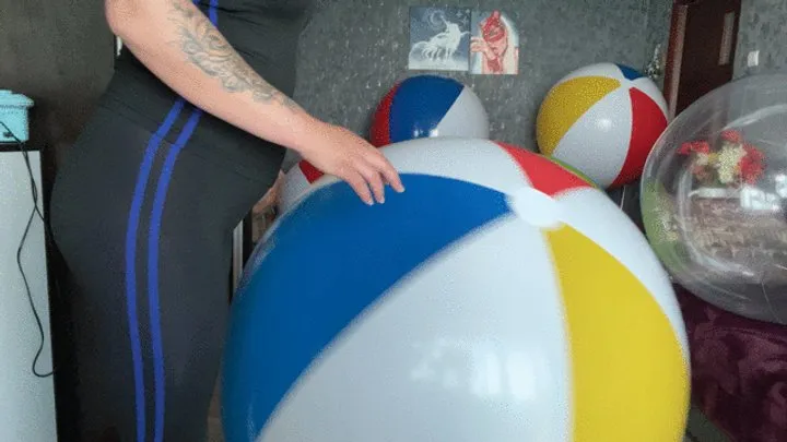 riding on big balls