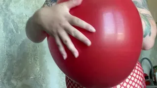 fucking pussy with dildo sittopop on big red balloon