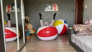 jumping on a very inflated ball from Shosu