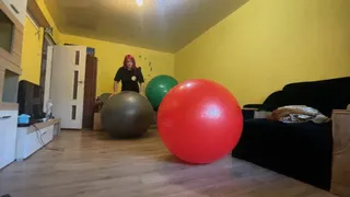 Play on big yoga balls