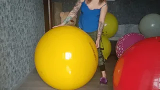 girl jumping on physio balls