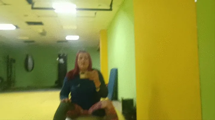 yogaball riding in gym