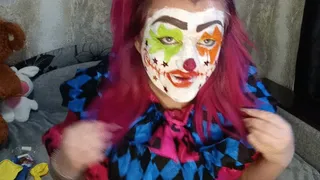 clown girl balloons and glove