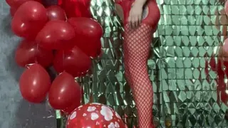 more heels pop red hearts balloons