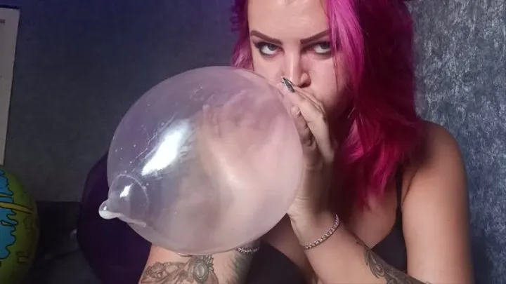 blowing condom with saliva