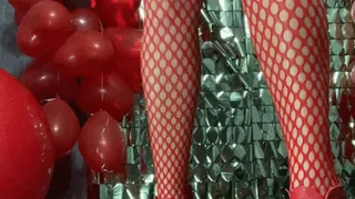More heels popping red hearts balloons