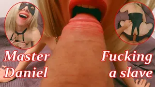 Master Daniel brutally fucks his beautiful slave in the mouth and pussy. MILF is delighted
