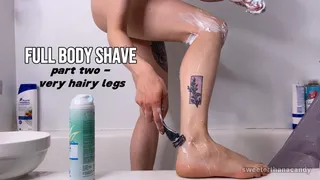 Full Body Shave Part Two: Very Hairy Legs