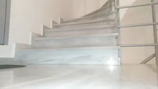 self pissing in a public staircase