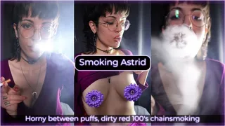 Horny between puffs, dirty red 100's chainsmoking | Smoking Astrid