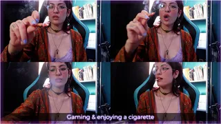 Gaming and enjoying a cigarette | Smoking Astrid