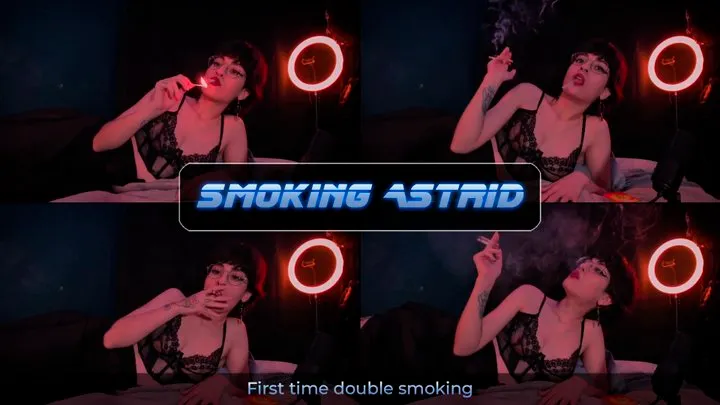 First time double smoking | Astrid