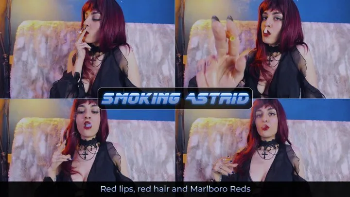 Red lips, red hair and Marlboro Reds | Smoking Astrid