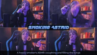 A heavy smoker's ASMR: Coughing and filling the lungs | Smoking Astrid