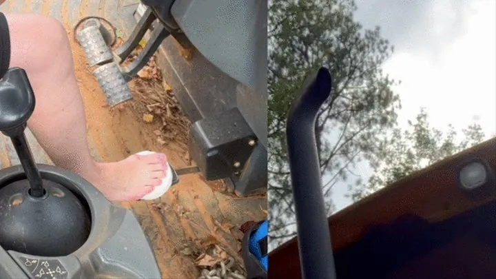 CHEESE TOES making the backhoe shoot exhaust!