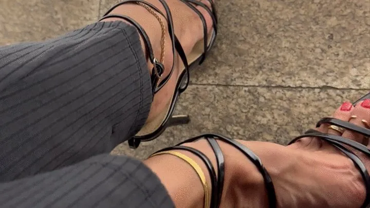 My strappy heels in the pub