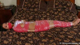 It's Jessica Valentino's First Time Being Wrapped In Plastic And Med Tape!