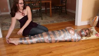 Plenty Of Plastic And Silver Duct Tape Wrap And Silence Busty Carissa Montgomery!