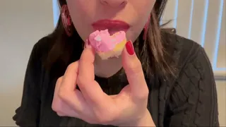 Watch My Beautiful Mouth Devour Frosty Cupcake