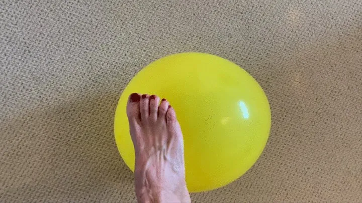 Barefoot balloon play and pop