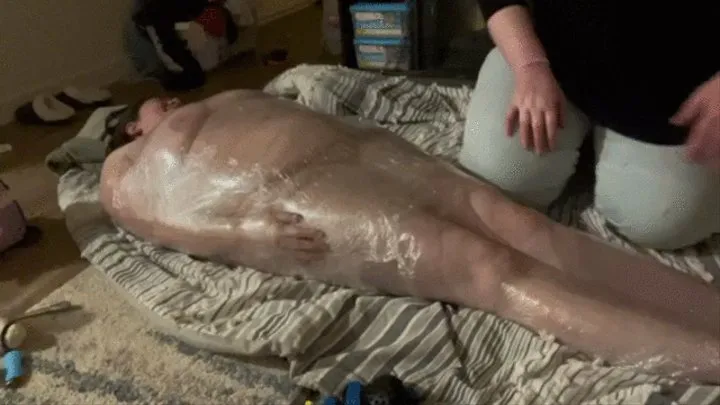 Saran Wrap Mummification Tickling of VioletRainn