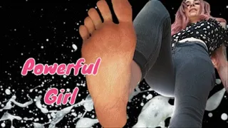 GIANTESS FEET 3 ( foot domination, foot fetish, slave training, female domination, worship, soles, toes, wrinkled, wiggling, spreading, foot play, cleavage, rubbing, goddess, virgin, upclose, big feet )