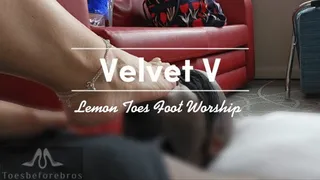 Velvet V Lemon Toes Foot Worship