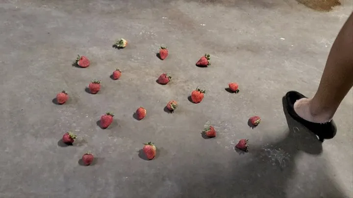 Size 14 heels on strawberries